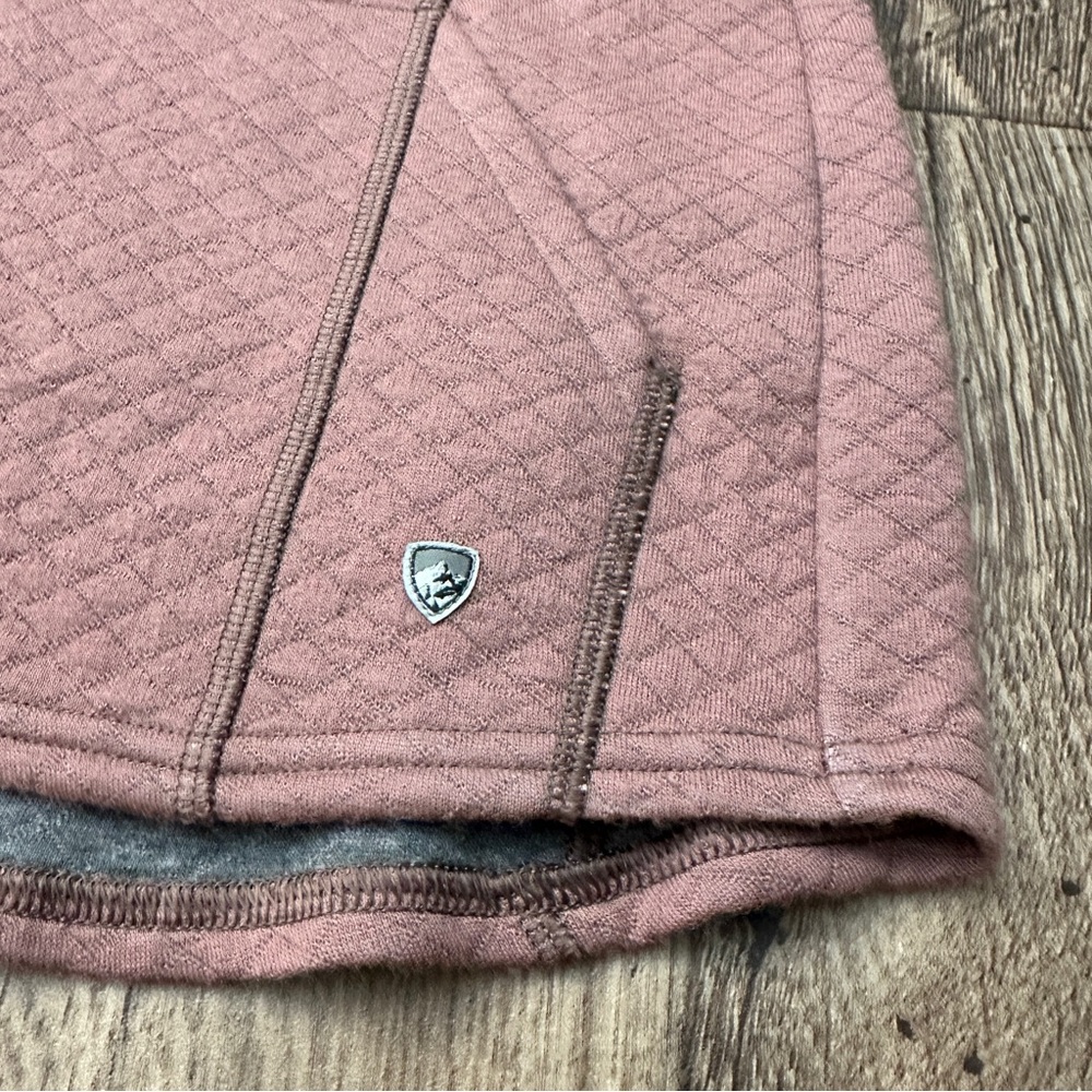 KUHL Athena Merino Wool Blend Pullover Sweater Women’s Size S Mauve Quilted - Picture 3 of 10